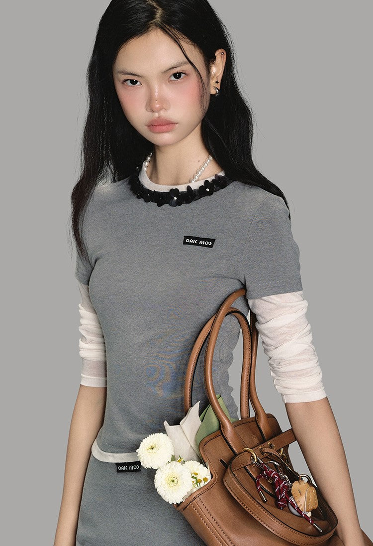 Layered Jersey Sport Sweatshirt/skirt