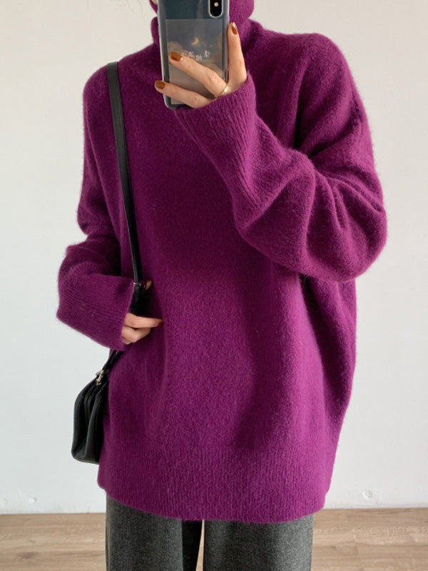Original Red Turtle Neck Long Sleeves Sweater Qx020