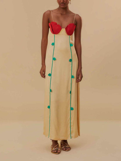 Fashionable and Sleeveless Contrast Patchwork Maxi Dresses