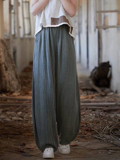 Summer Tie-dye Straight-leg Linen Pants Cv1013
