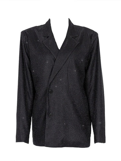 Sparkly Blazers for Oversized Loose Sliver Black Gliiter Jackets Blazer Set Pink Coat Party Outfits
