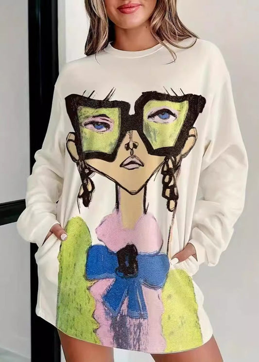 Art-inspired Oversized Graphic Sweater