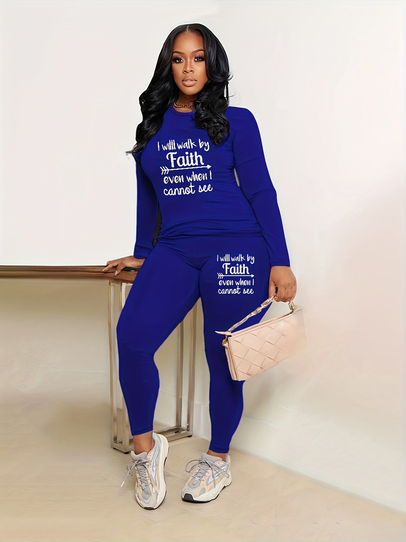 Letter Print Two-piece Set Tf8521