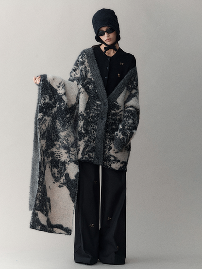 Retro Oversize Wool Cardigan