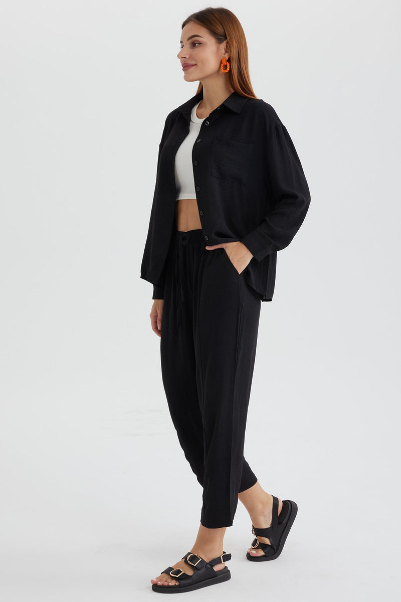 Long Sleeve Color Shirt Long Pants Set