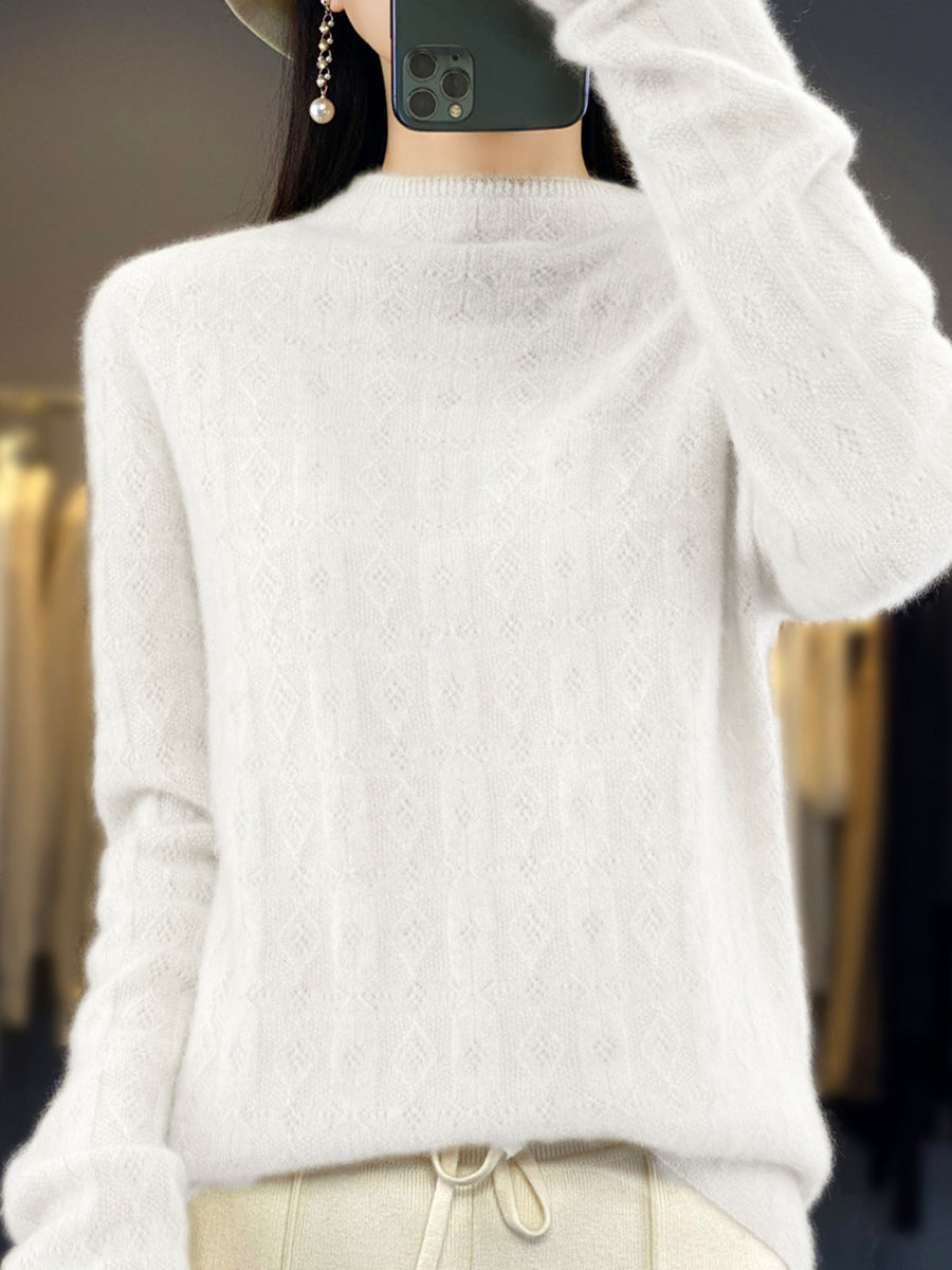 Autumn Turtleneck 100%wool Knit Sweater Qu028