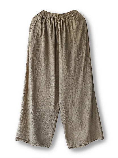Spring Dot Spliced Cotton Straight-leg Pants Sc1019