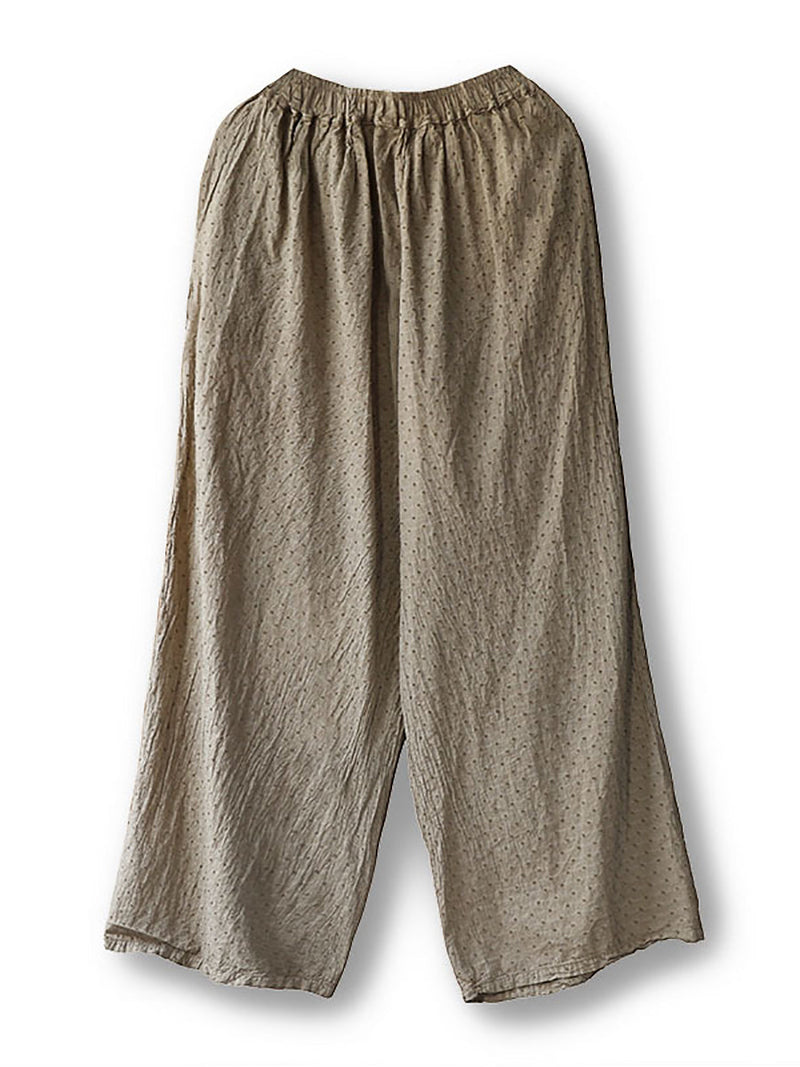 Spring Dot Spliced Cotton Straight-leg Pants Sc1019