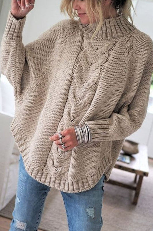 Turtleneck Loose Knitted Jumper Winter Sweater(3 Colors)