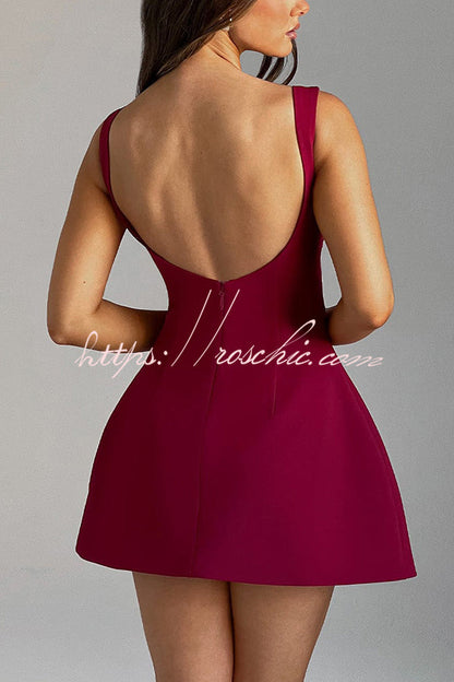 Cosmopolitan High Neck Scoop Back Bubble-shaped Mini Dress