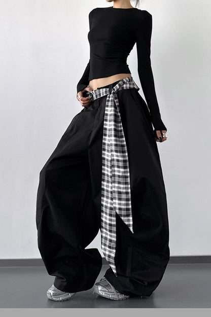 Layered Wide-leg Palazzo Pants