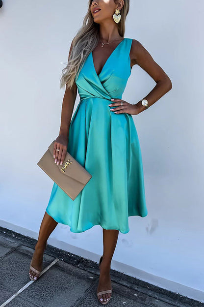 Hold You in My Memory Satin Midi Dress