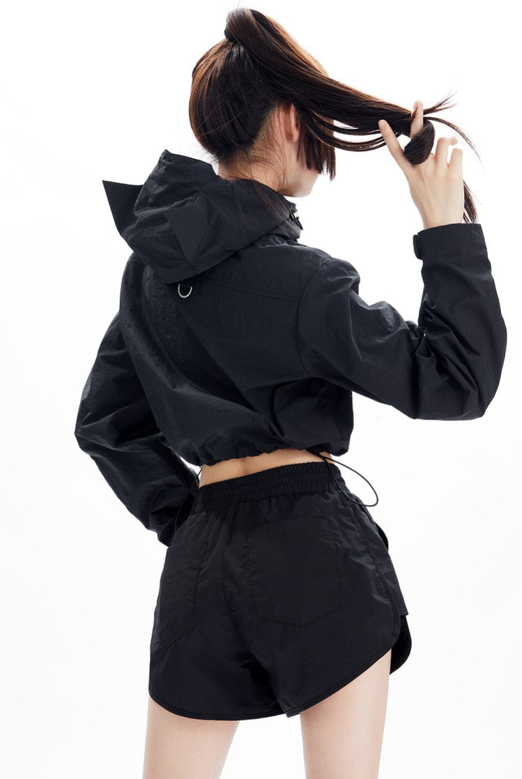 Sports Style Short Jacket and Shorts