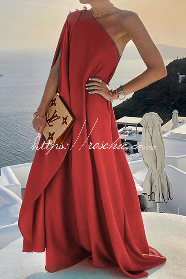 Alyse One Shoulder A-line Maxi Dress