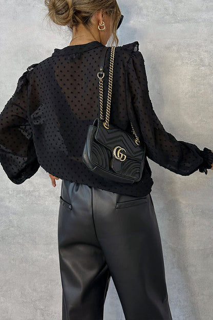 Black Plumeti Blouse