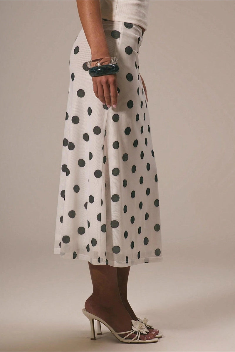 Polka Dot A-line Skirt