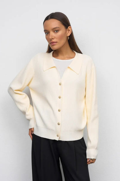V Neck Button Down Cardigan