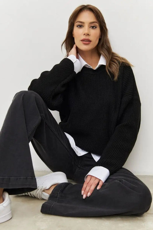 Knit Crewneck Pullover Sweater