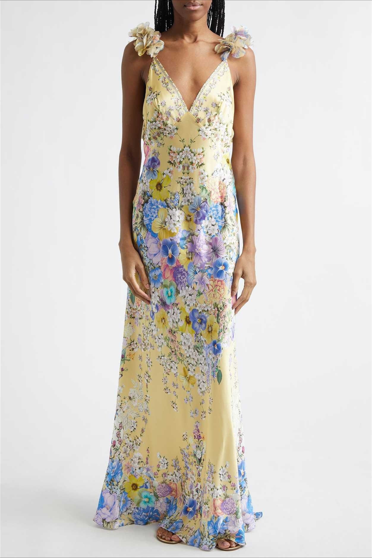 Ruffle Strap Backless Maxi Dress