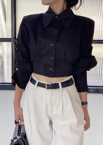 Blouses Lace Back Cotton Shorts White Up Spring