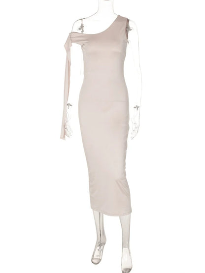 Off-shoulder Patchwork Slim Dress ’s Bandage Sleeveless Backless Party Dress New Female Long Dress