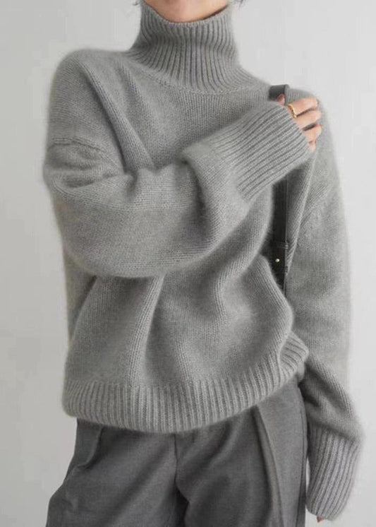 Cozy Grey Turtleneck Sweater - Comfort