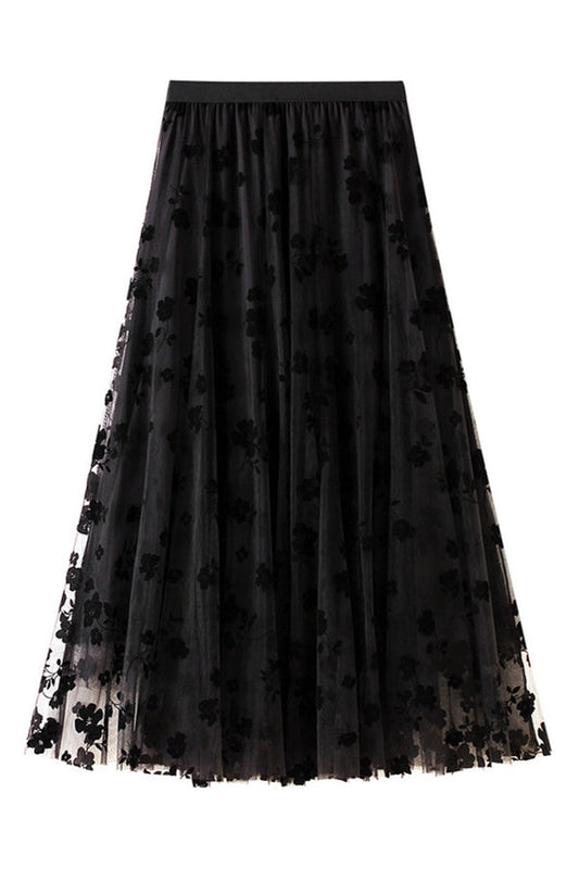 Long Slim Draped Gauze Skirt Super Fairy Fairy Pleated Skirt