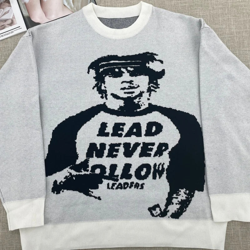 Temperament Commuter Style Pullover Sweater for ’s Autumn and Winter New Loose All-match Crew-neck Knitwear