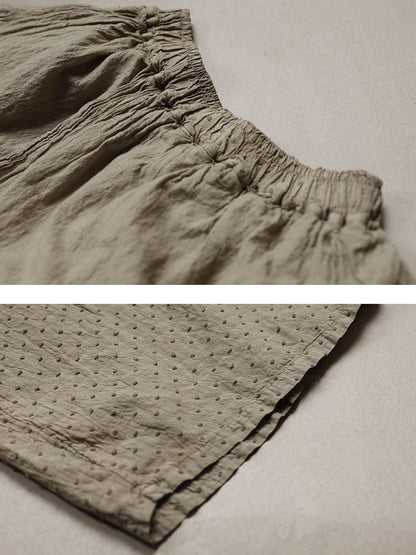 Spring Dot Spliced Cotton Straight-leg Pants Sc1019