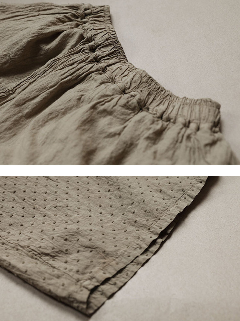Spring Dot Spliced Cotton Straight-leg Pants Sc1019