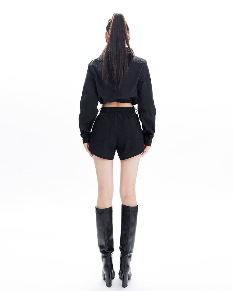 Sports Style Short Jacket and Shorts