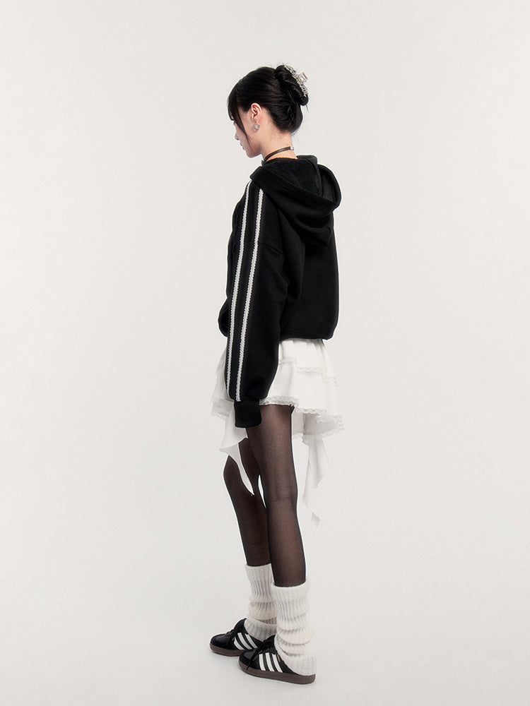 Gothic Heart Print Hoodie/cake Skirt
