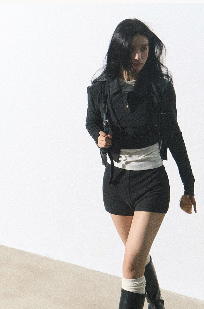 Minimalist Cropped Cardigan/vest/short