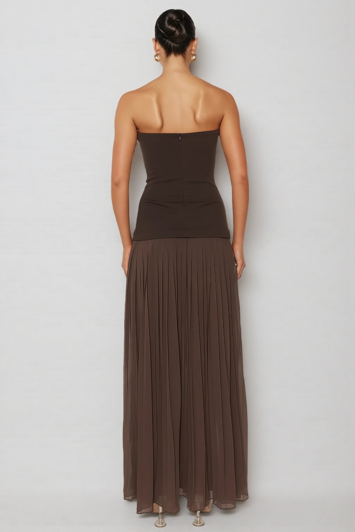Eurien Off-shoulder Ruffled Pleated Maxi Dress