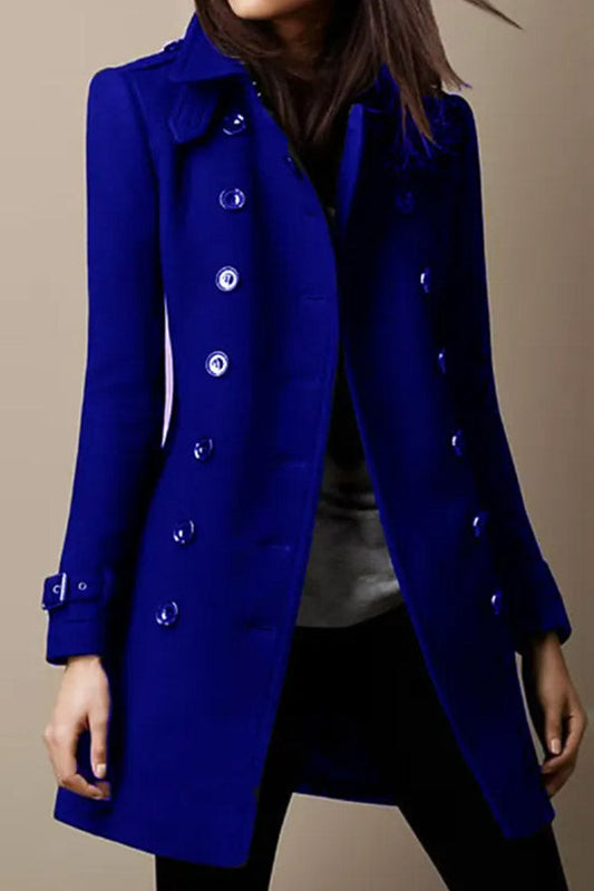 Lapel Long Sleeve Button Coat