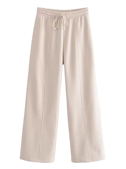 Autumn 2 Piece-set Tracksuit Trousers Outfits Female Slim High Waist Drawstring Clothes Loose ’s Pants Sets