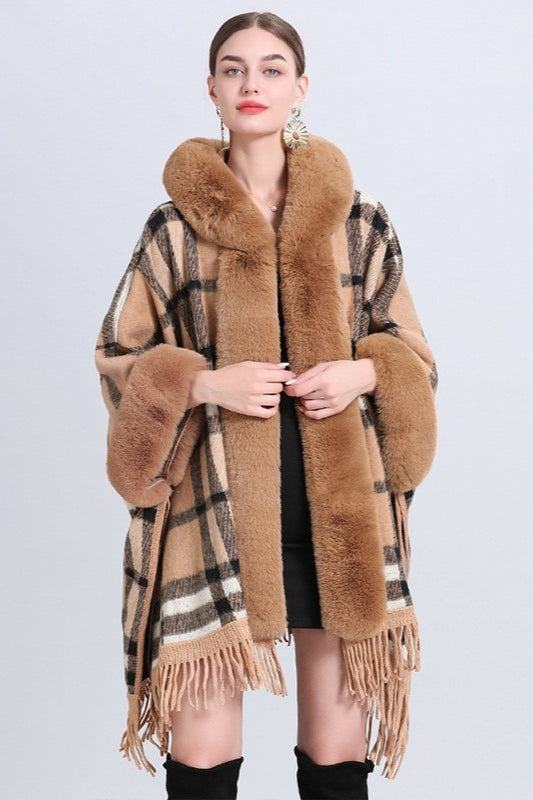 Hooded Wool Cape Coat