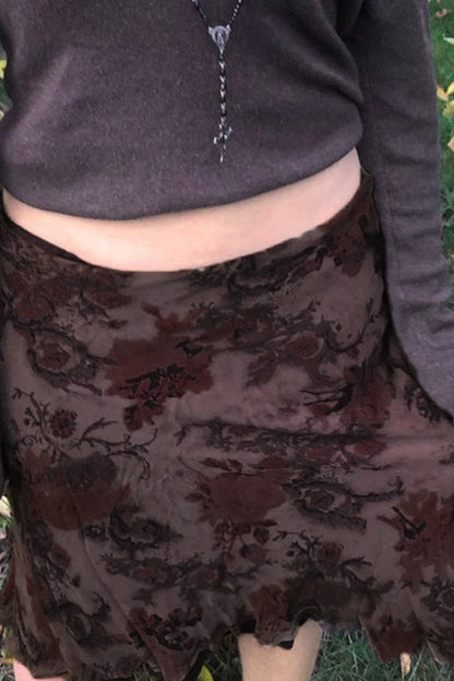 Mesh Lettuce Hem Skirt
