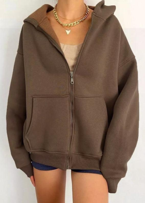 Cozy Zipper Hooded Cardigan Coat - Essential for