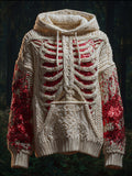 Women's Halloween Human Anatomy Art Splicing Hooded Sweater artswardrobe