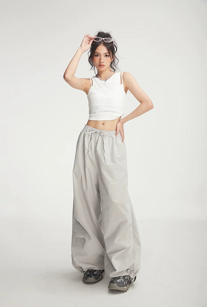 Balloon Drawstring Palazzo Pants