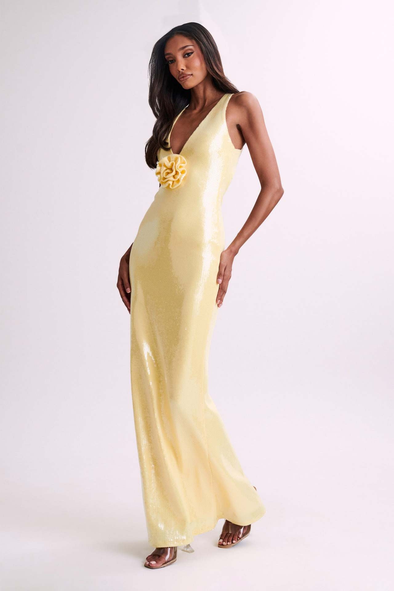 Cut-out Halter High Slit Maxi Dress