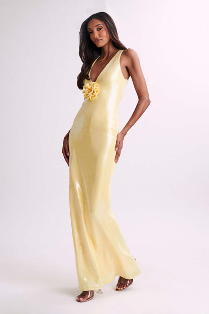 Cut-out Halter High Slit Maxi Dress