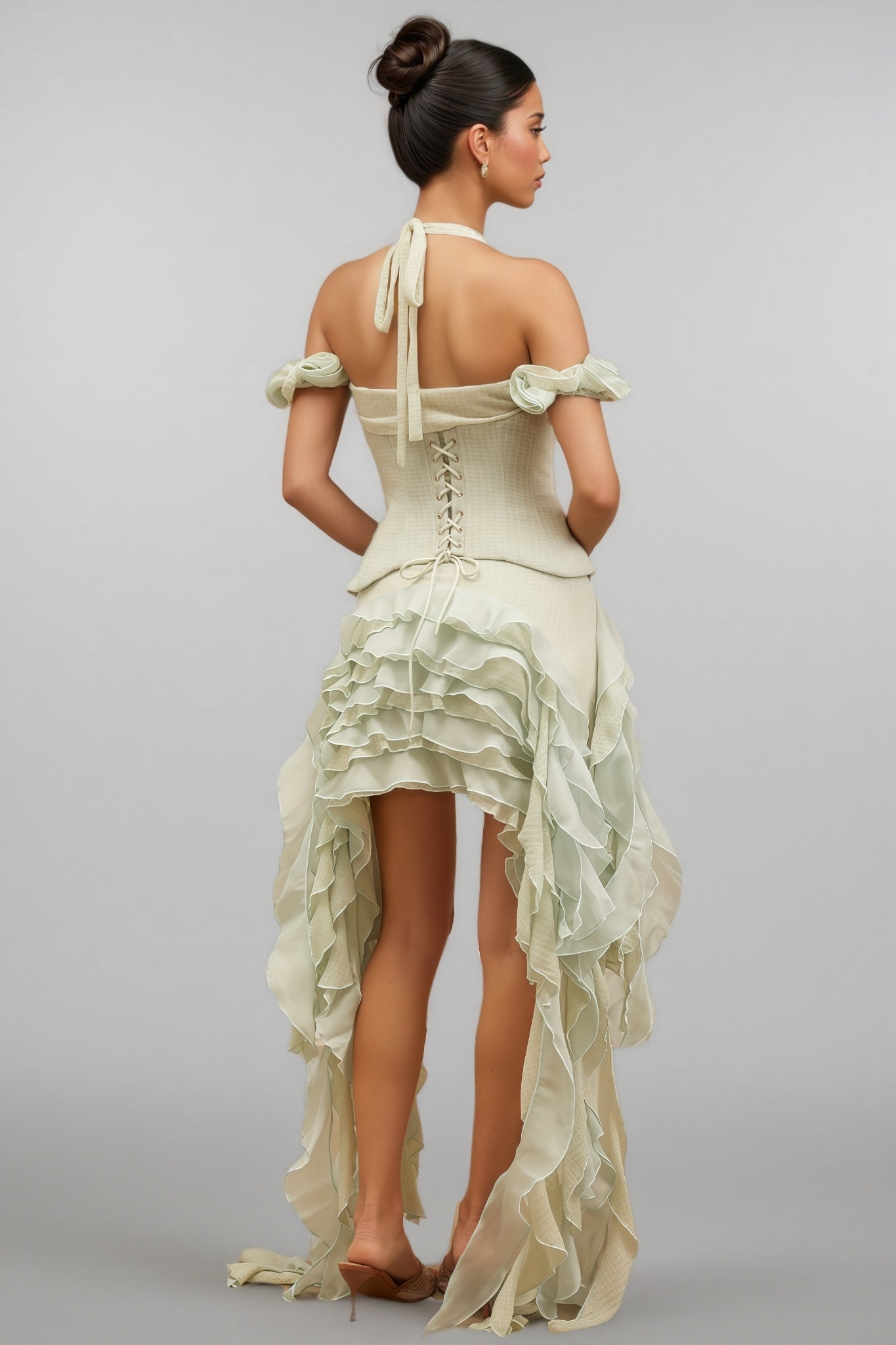Daele Hanging Neck Fringe Mini Dress