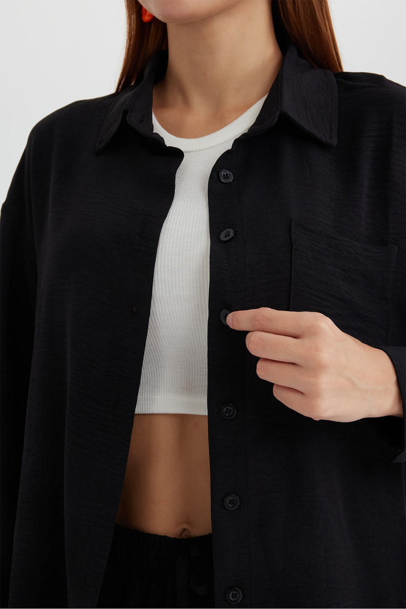 Long Sleeve Color Shirt Long Pants Set