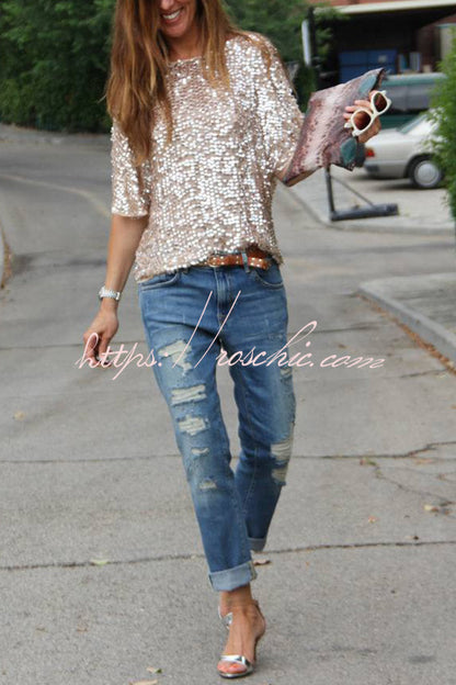 Such a Beauty Sequin Loose T-shirt