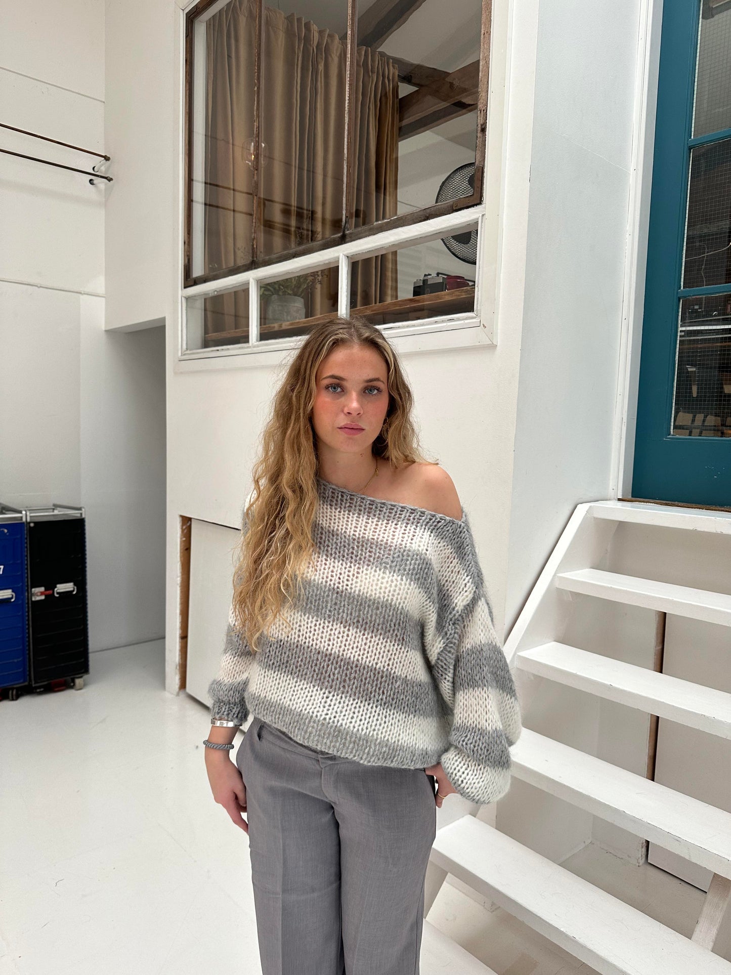 Harper - Contrast Stripped Loose-fit Sweater