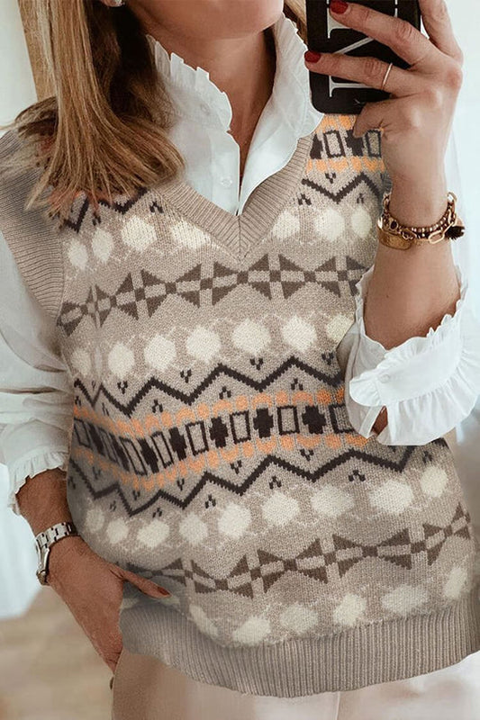 V Neck Knit Sweater Vest Tank Top