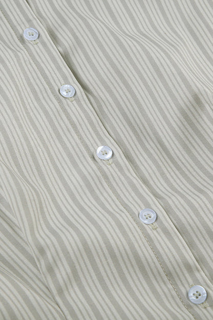 Striped Regular Shoulder Fitted Blouse