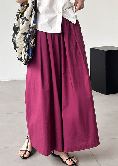 Rose Loose Cotton Wide Leg Pants Elastic Waist Af1046
